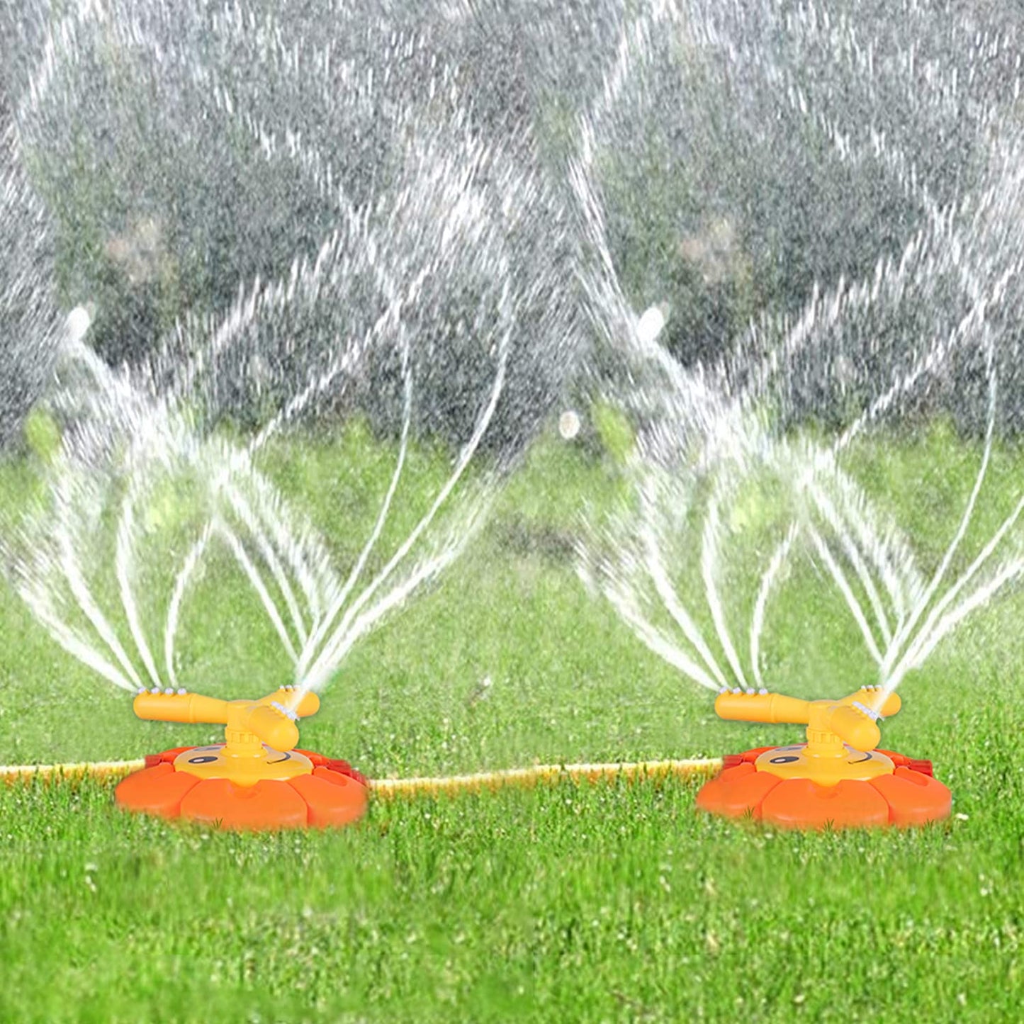Water Sprinkler for Kids Toddlers Sprinklers with Roating Spray Nozzles Attaches Garden Water Hose Outdoor Play Outside Toys 3-4 Summer Backyard Lawn