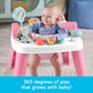 Fisher-Price Baby to Toddler Toy 3-in-1 Musical Moments Activity Center & Play Table with Music Lights & Developmental Activities