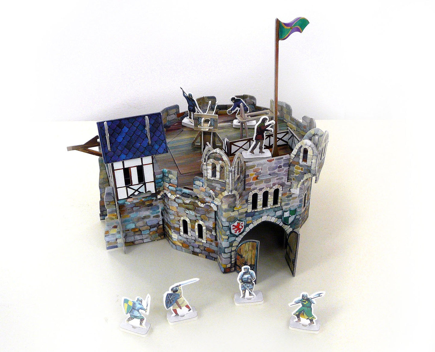 Clever Paper Round Tower with Figures