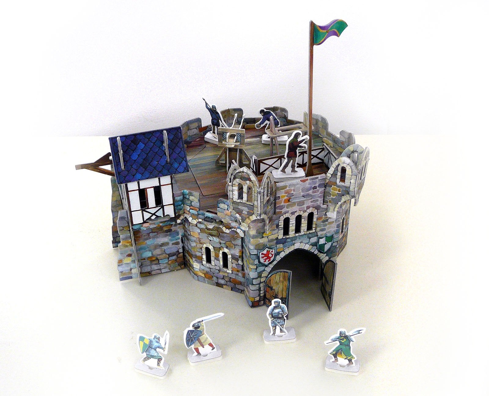 Clever Paper Round Tower with Figures