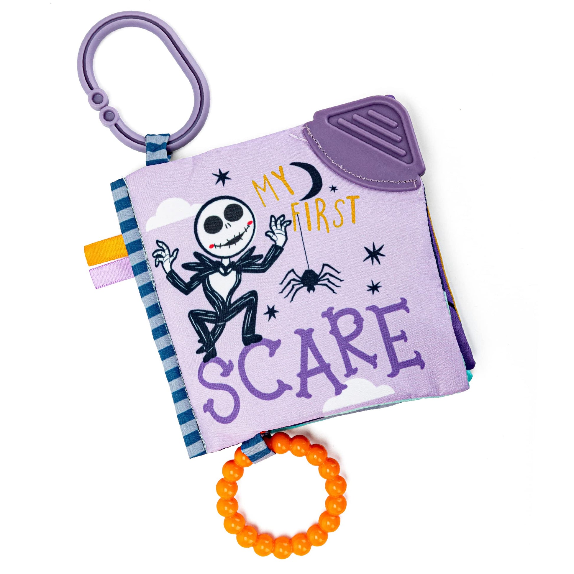Kids Preferred Disney Nightmare Before Christmas My First Scare Jack Skellington Soft Book Baby Teething Crinkle Book with On-The-Go Clip, Crinkle
