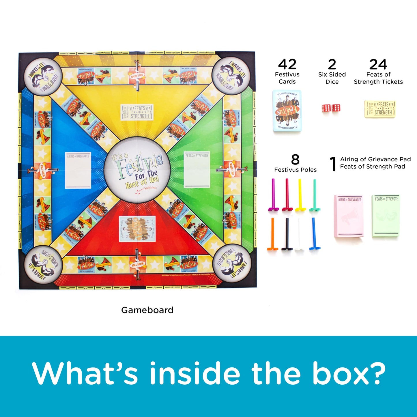 AQUARIUS Seinfeld Festivus Board Game - Seinfeld Themed Board Game - Fun Family Holiday Gift for Kids and Adults - Officially Licensed Seinfeld TV