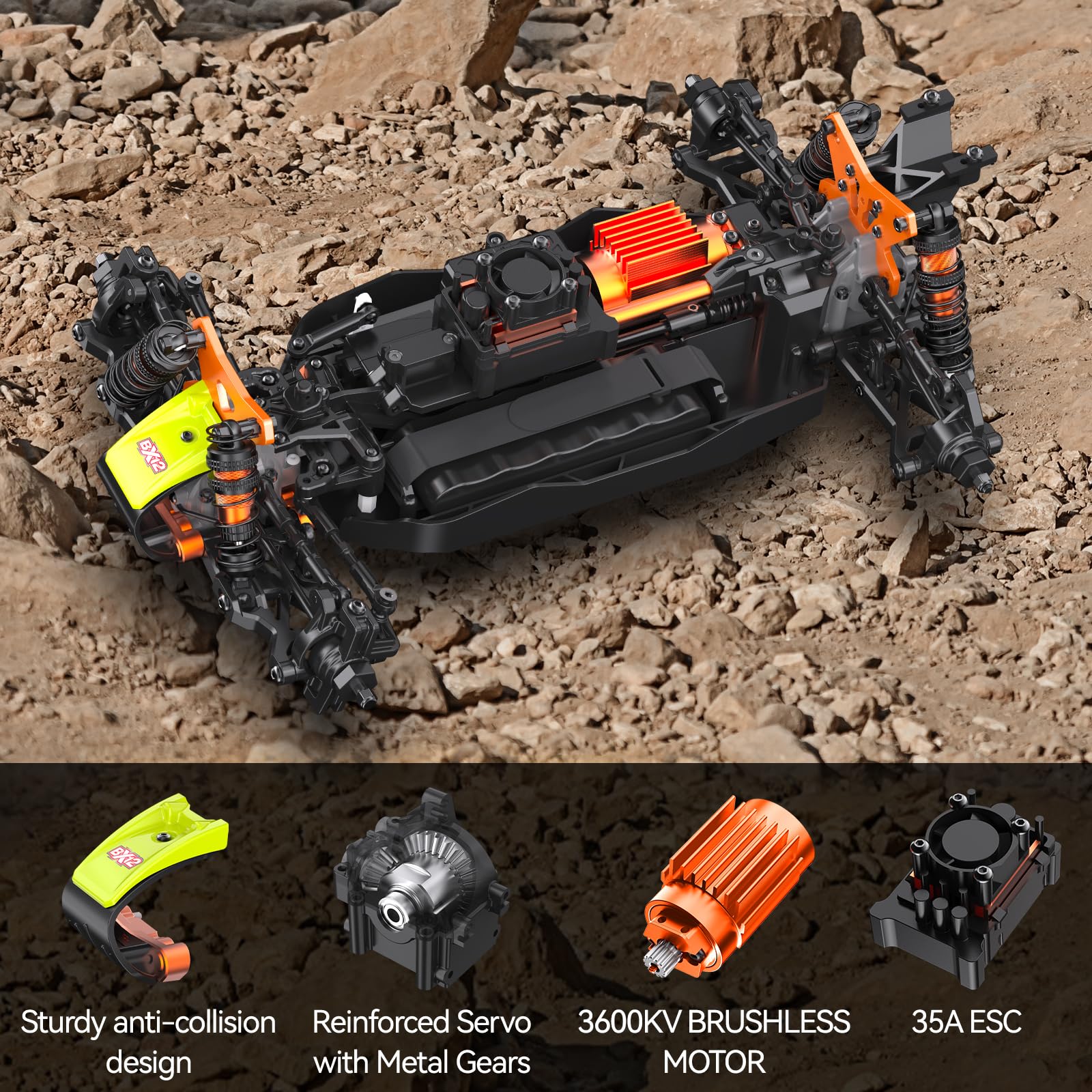 AINIUNIU ZD Racing 1:12 Brushless Fast Rc Cars for Adults Fast 42 MPH,Off Road Rc Car 4X4,Remote Control Car for Adults 4WD High Speed Racing RC Buggy
