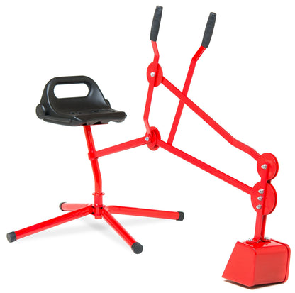Childrensneeds.com Excavator Sand Digger Toy Backhoe for Kids (Ride On) Outdoor Digging Scooper for Dirt, Snow, Beach, Sandbox | Heavy-Duty Metal