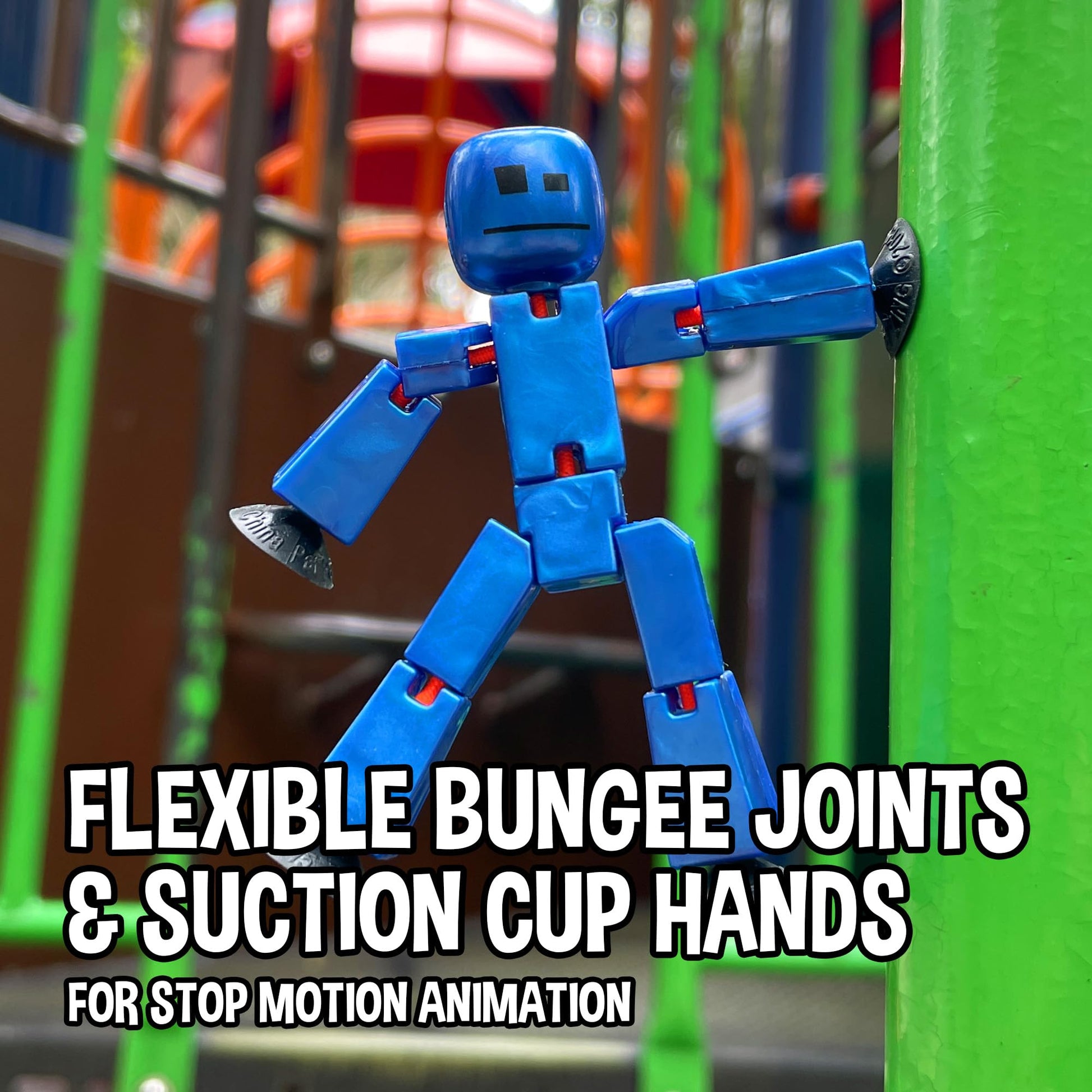 Zing StikBot Single Pack - Includes 1 StikBot - Collectible Action Figures and Accessories, Stop Motion Animation, Ages 4 and Up (Metal Blue)