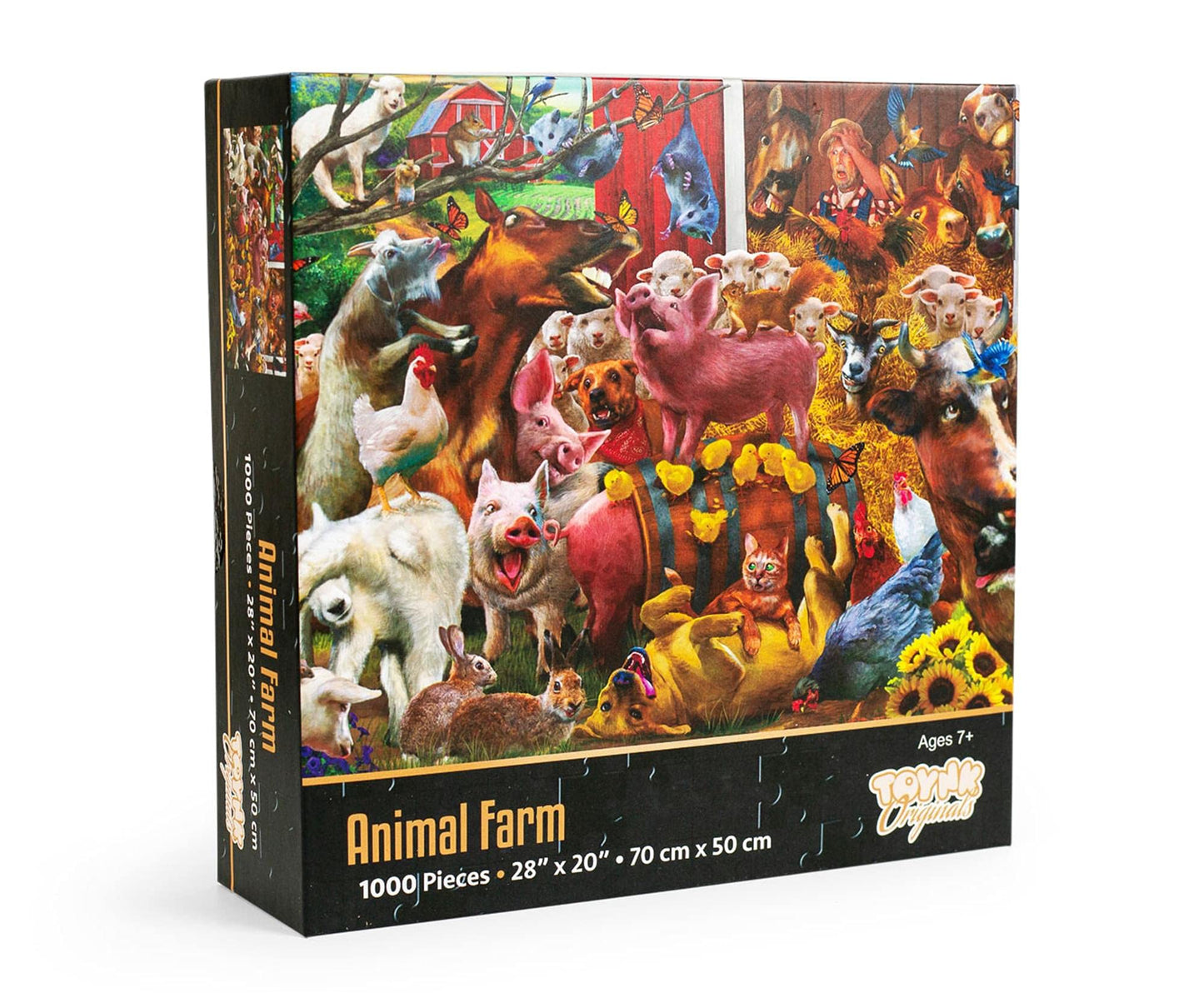 Animal Farm Barnyard 1000 Piece Jigsaw Puzzle for Adults and Kids | Arts and Crafts Project, Interactive Brain Teaser Board, Educational Toys & Games