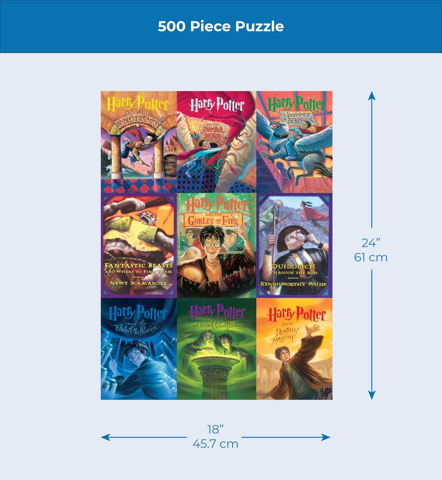 New York Puzzle Company - Harry Potter Book Cover Collage - 500 Piece Jigsaw Puzzle for Family Game Nights by Mary GrandPré
