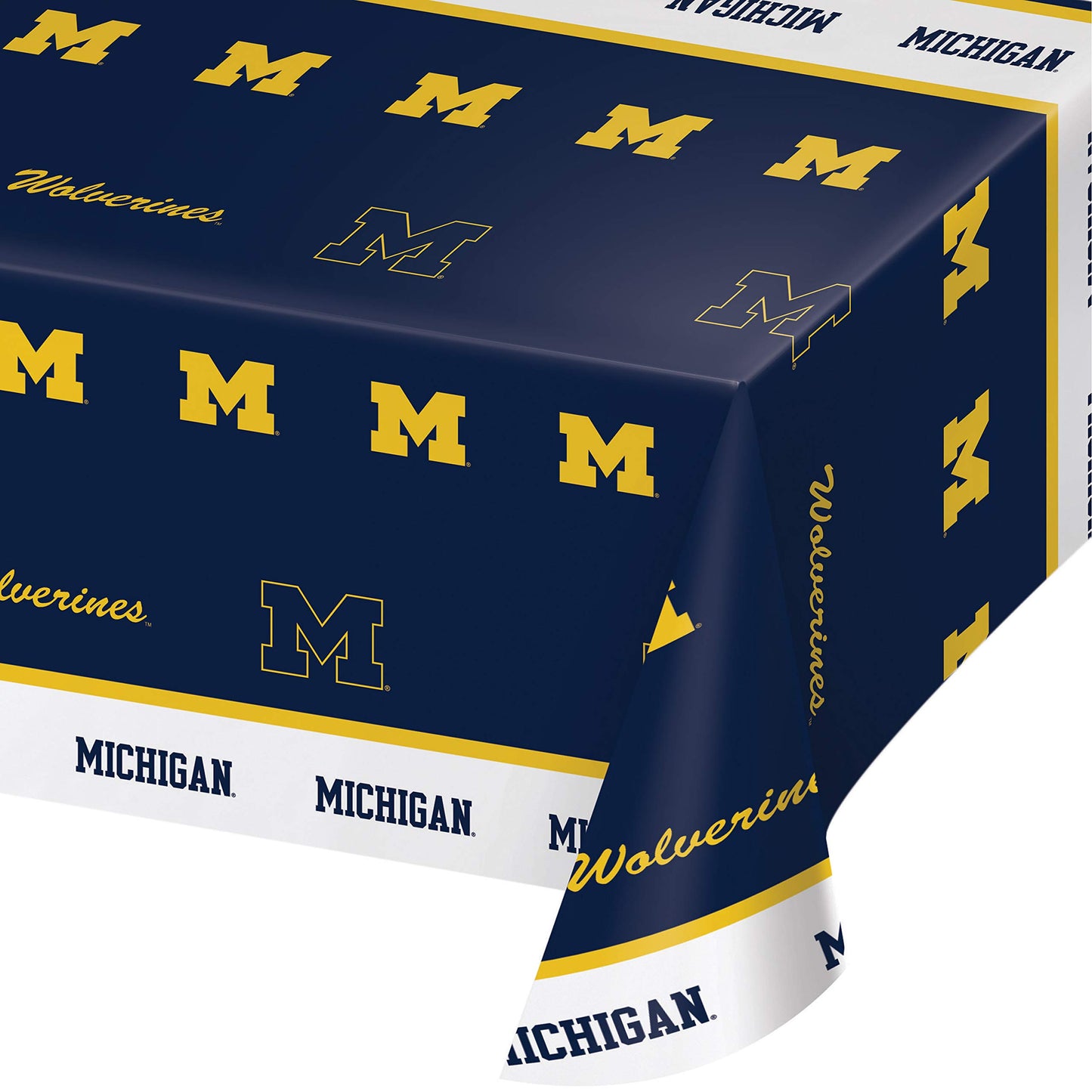 Creative Converting University of Michigan Plastic Tablecloths, 3 ct