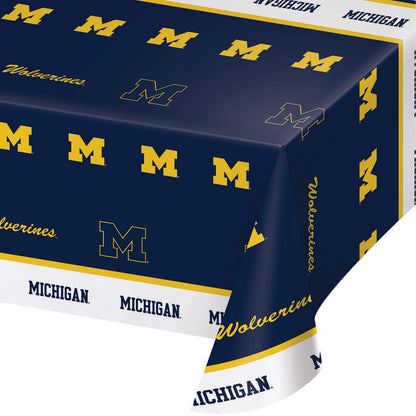 Creative Converting University of Michigan Plastic Tablecloths, 3 ct