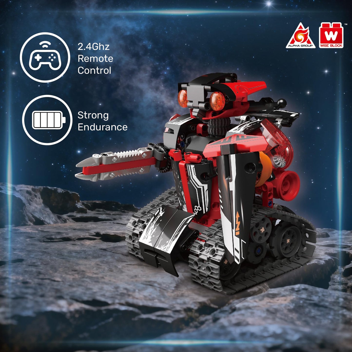 W WISE BLOCK Robot Building Kit, STEM Robotics for Kids Ages 8-12, 533 Pcs Robot Kits Erector Set Rc Toy for Kids Age 8+, DIY Build Science