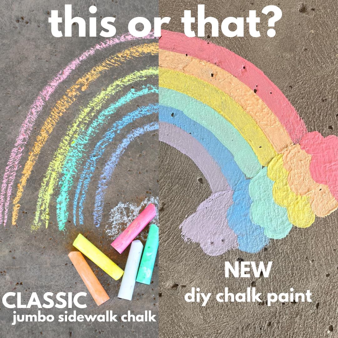 CocoNut Outdoor DIY Sidewalk Chalk Paint Set - Non-Toxic, Washable Powdered Chalk - Simply Mix in Water and Use a Paintbrush to Create Colorful