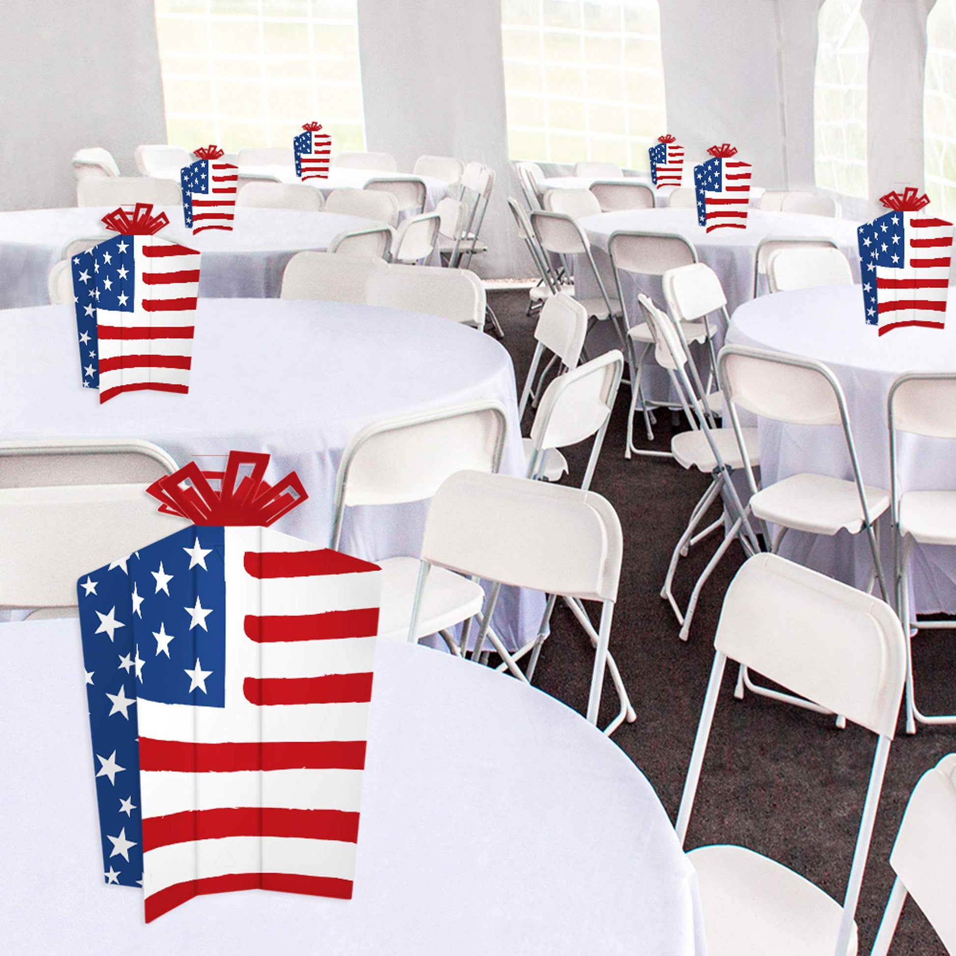 Big Dot of Happiness Stars and Stripes - Table Decorations - Memorial Day, 4th of July and Labor Day USA Patriotic Party Fold and Flare Centerpieces