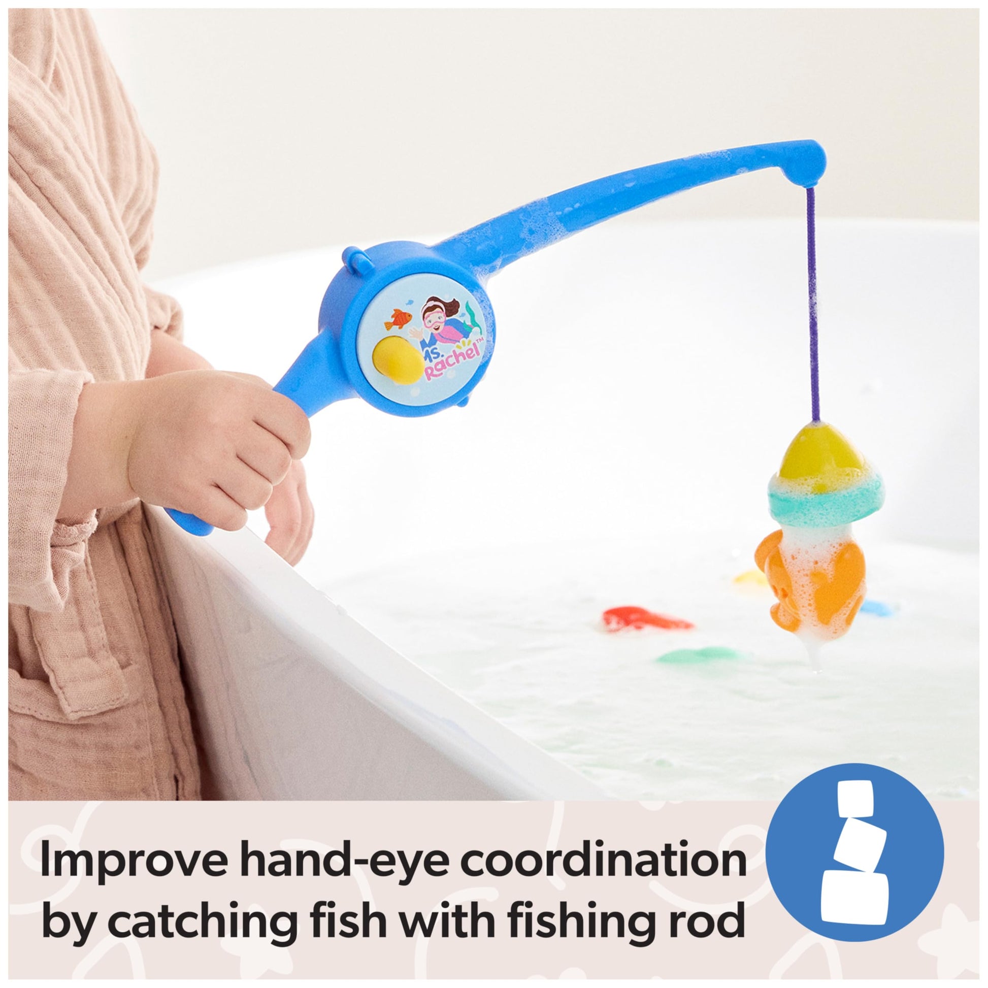 Ms. Rachel Official Counting Fishes Playset with 5 Floatable Toy Fish, Educational Toys & Toddler Toys for Girls & Boys Ages 2-3+ Years