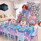 4 Pcs Rectangular Mermaid Table Covers, Disposable Table Cloths for Parties Under the Sea Baby Shower Mermaid Birthday Decorations, 51x86 Inch