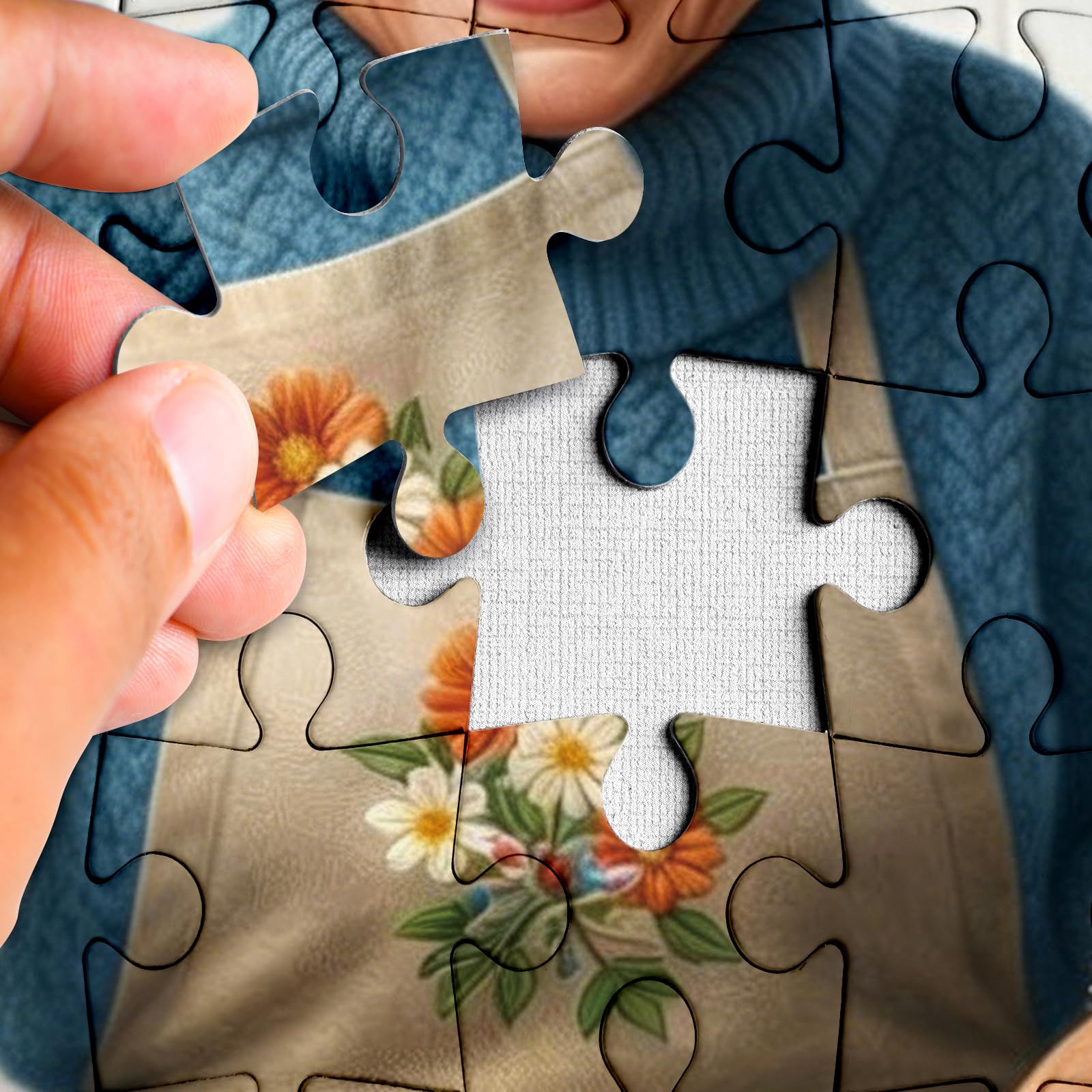 Larkipuzz Funny Grandma Puzzles for Adults 1000 Pieces, Pretty Art Old Women Jigsaw Puzzles, Vintage Cozy Craft Room Painting Puzzle