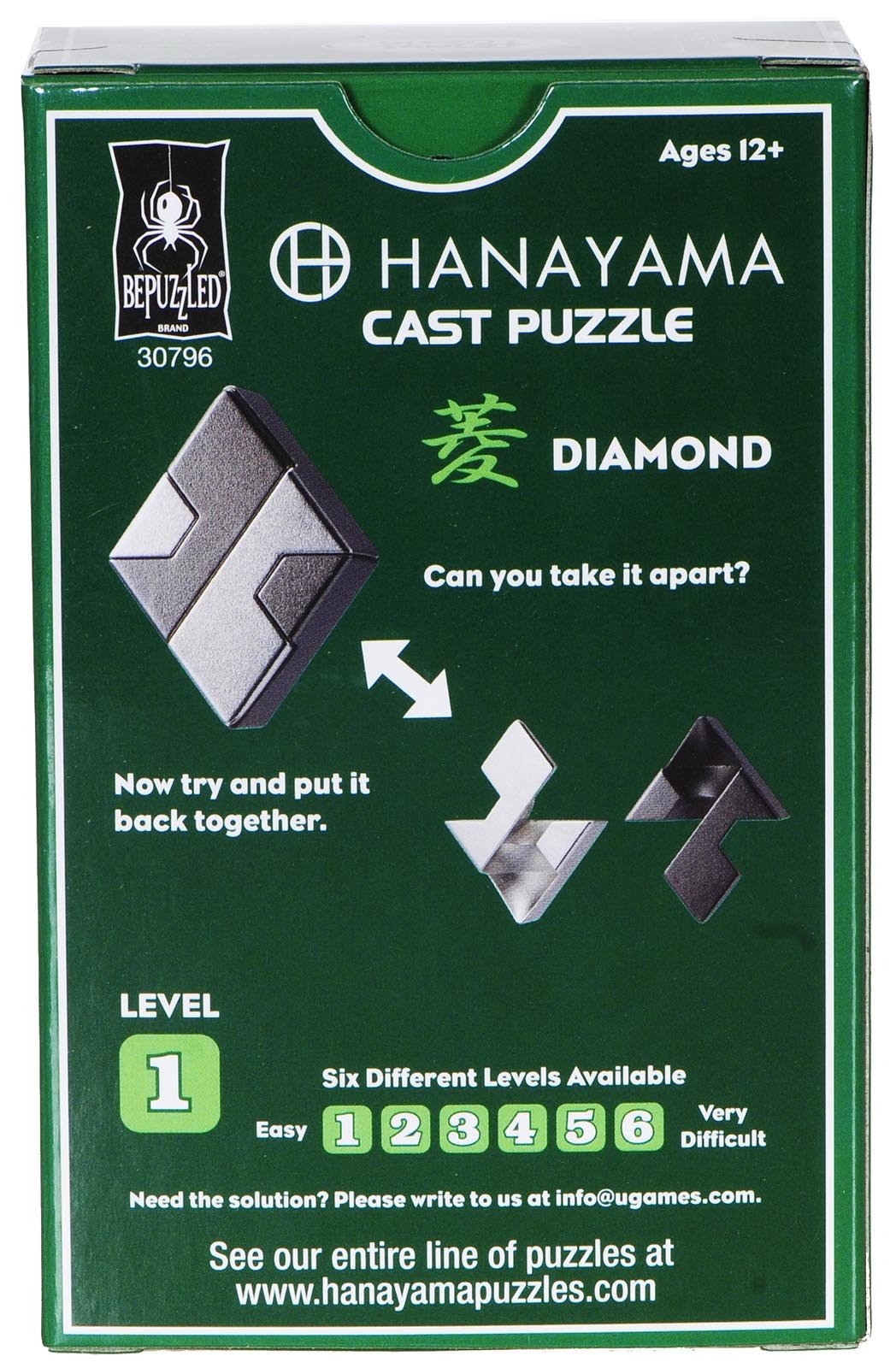 Diamond Hanayama Cast Metal Brain Teaser Puzzle New 2017 Design Level 1 Difficulty Rating