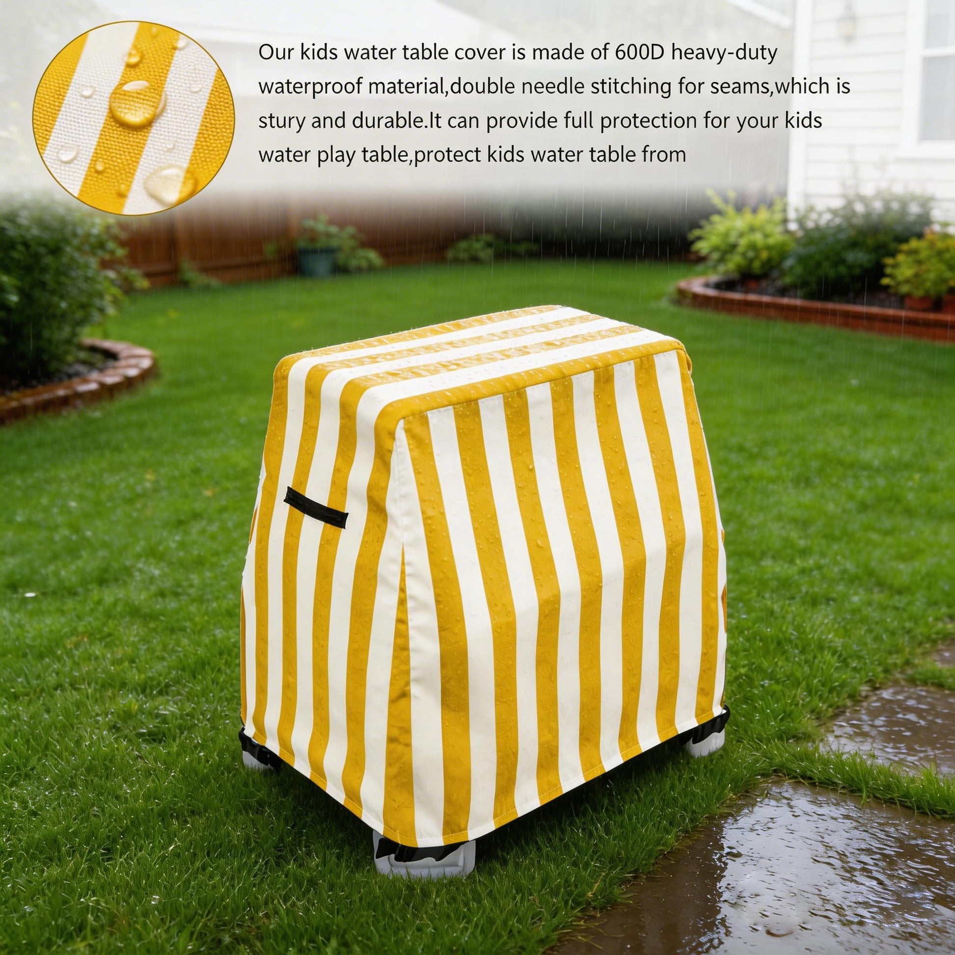 Kids Water Table Cover,Outdoor Heavy Duty 600D Waterproof Toddler Water Play Table Cover,Compatible with GoSports Splash Station Water Table,Designed