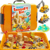 JOVA Klever Kits Construction Sensory Bin for Kids with Glow in The Dark Stones, Sandbox with Lid Castle Building kit, Preschool Learning Activities