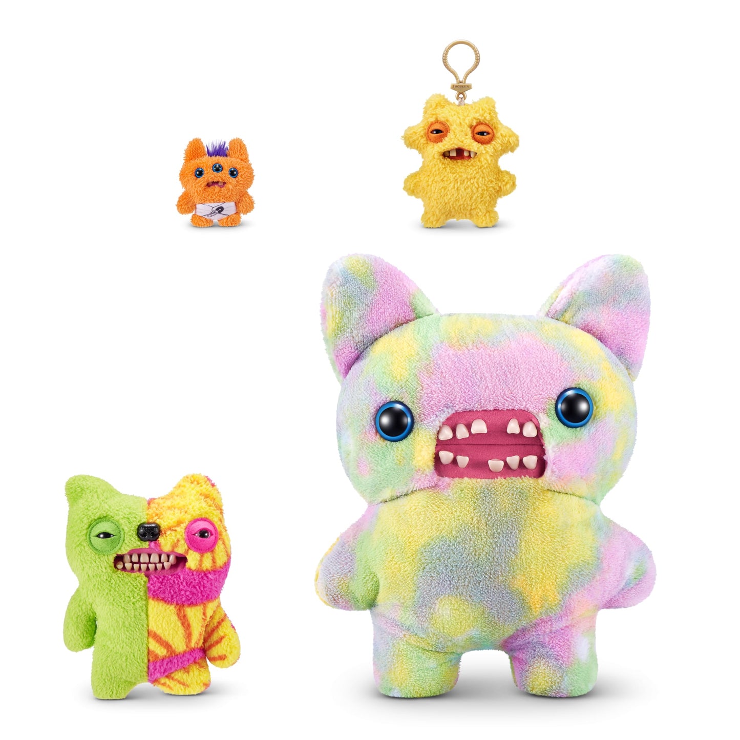 Fuggler Misfit Monsters Series 1 9" by ZURU Funny Ugly Monster Plush Toy (Munch Tooth - Green & MultiBoth Teddy Fleece)