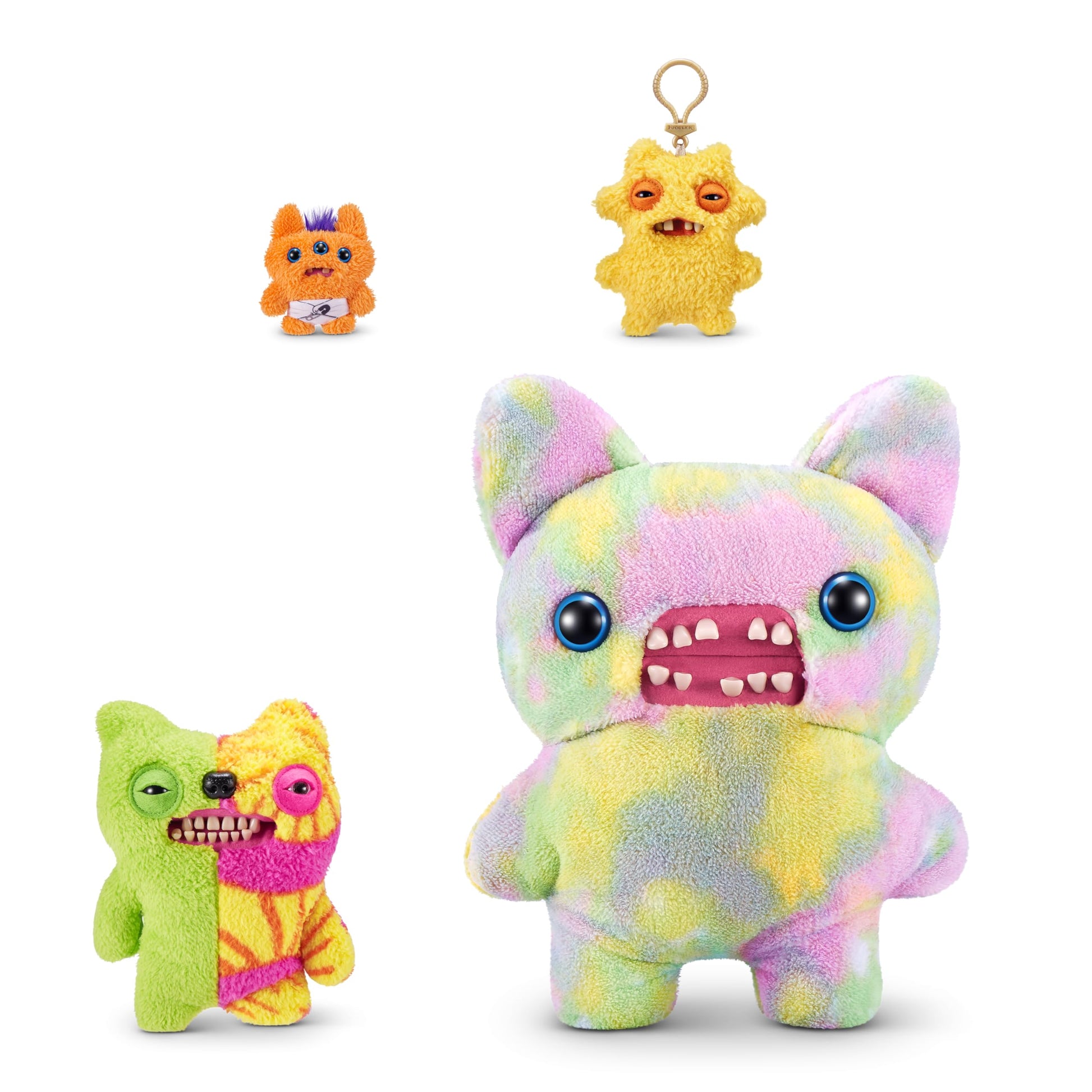 Fuggler Misfit Monsters Series 1 9" by ZURU Funny Ugly Monster Plush Toy (Munch Tooth - Green & MultiBoth Teddy Fleece)