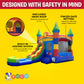 Pogo Bounce House Inflatable Jump Castle Water Slide & Pool, Rainbow Sun