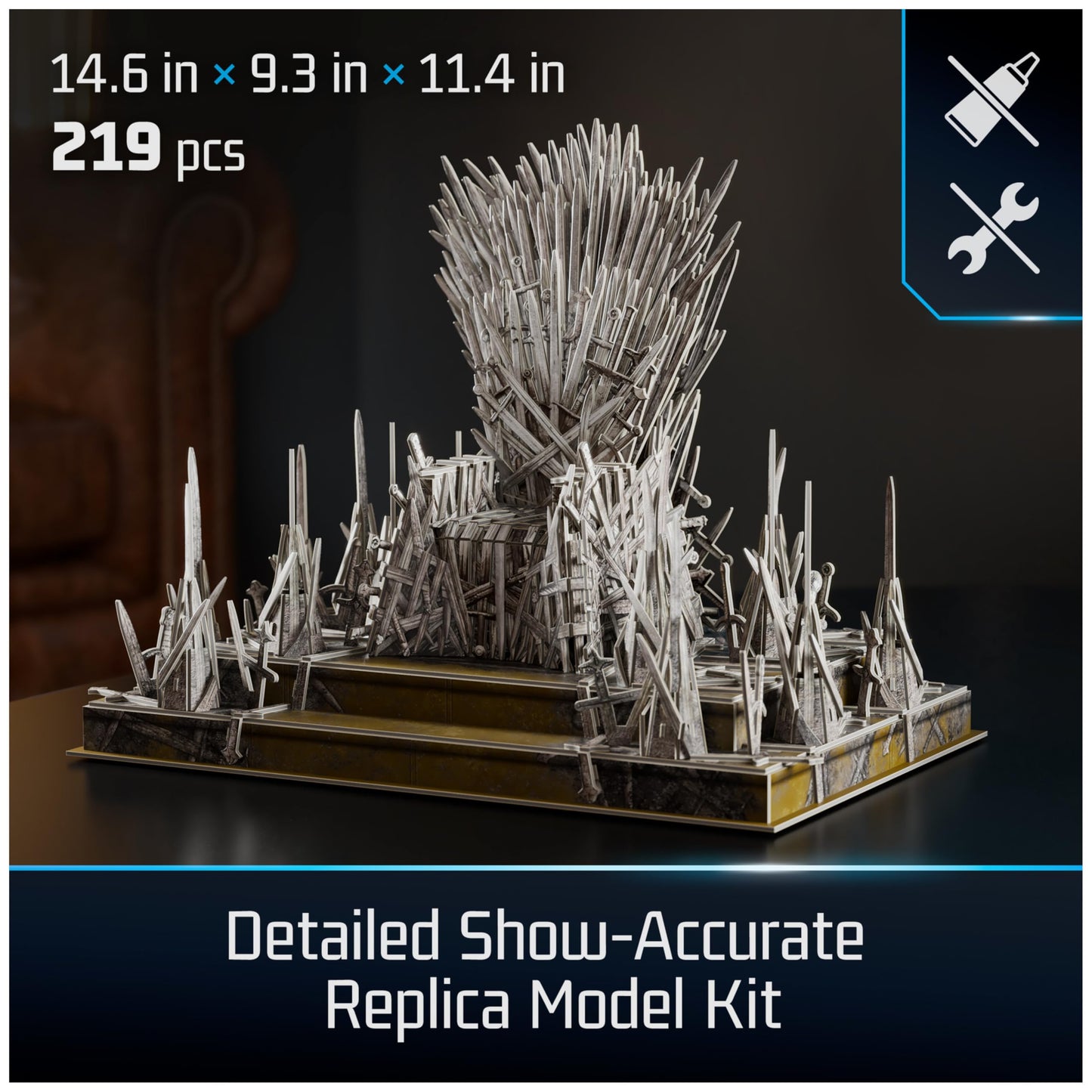 4D Build Game of Thrones Iron Throne 3D Puzzle Model Kit for Adults