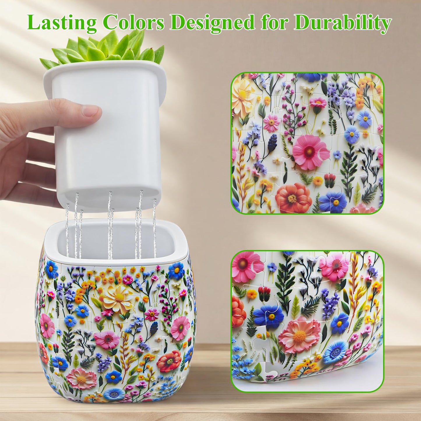 MONVIE 3D Puzzles Planter, Flowers Ornamental Style