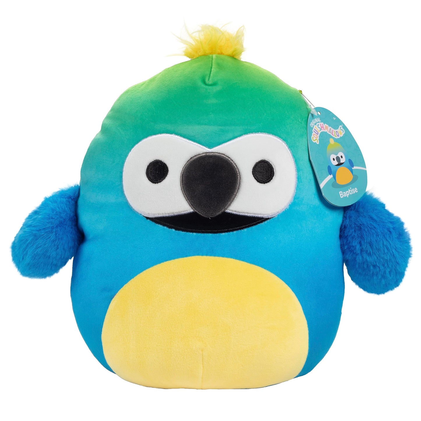 Squishmallows Original 10 Inch Baptise The Macaw - Official Jazwares Plush - Soft, Cuddly Collectible Bird Parrot Stuffed Animal Toy - Gift for Boys