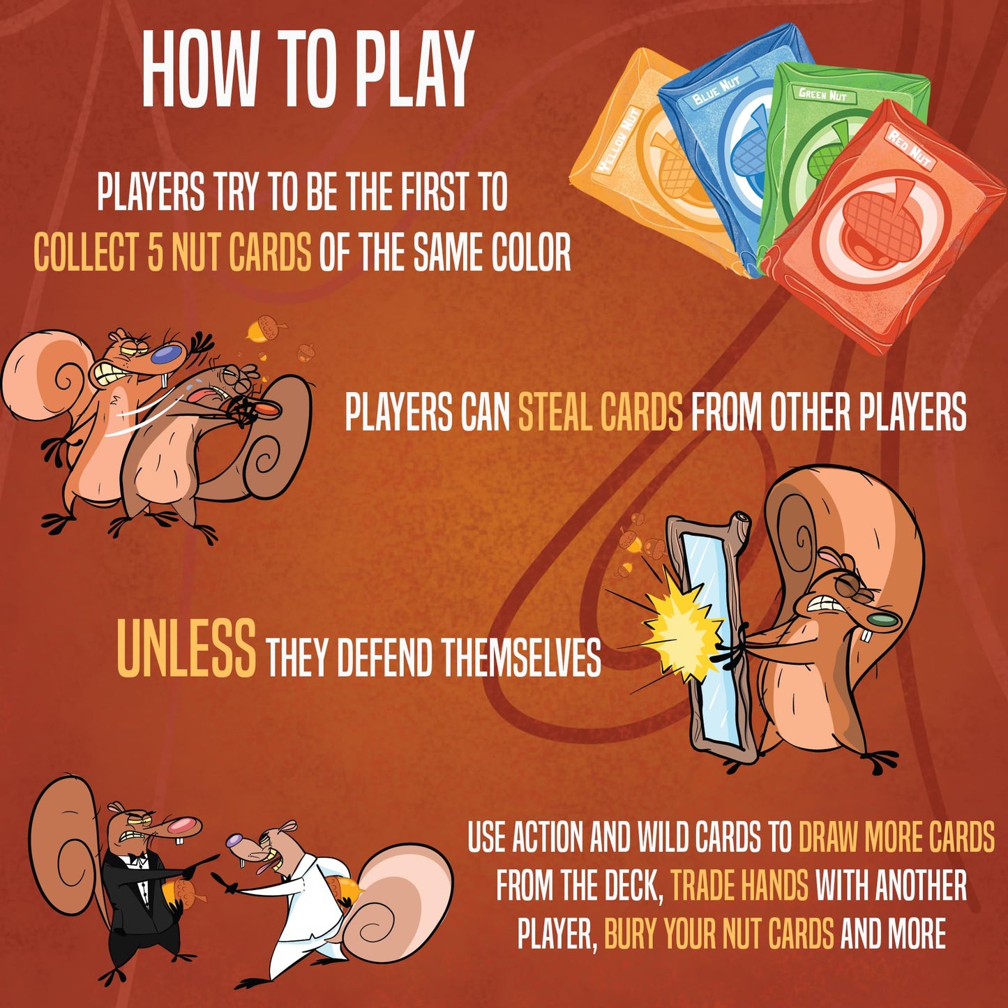 da Vinci's Room Squirrel Smackdown - The Fast Paced Family Card Game for 2-4 Players | Fun Card Games for Teens, Kids 8-12, or Adults (Original