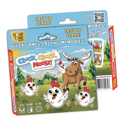 Hour Time Games Cluck Cluck Moose - Hilarious Animal-Themed Card Game for a Fun Family Game Night, Family Games for Kids & Families, Reunion Gift