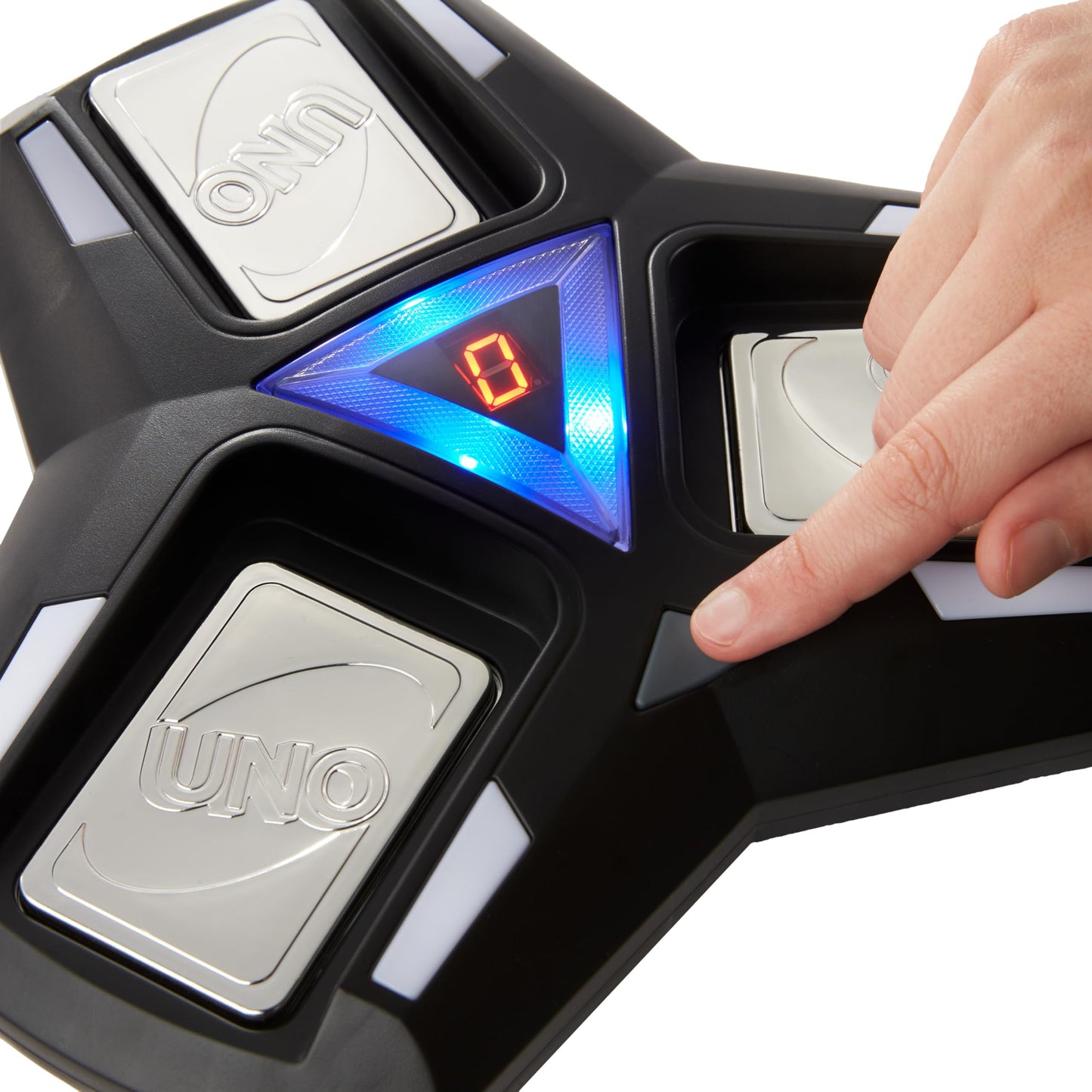 Mattel Games UNO Triple Play Card Game for Family Night with 3 Discard Piles, Lights & Sounds, Special Stealth Mode
