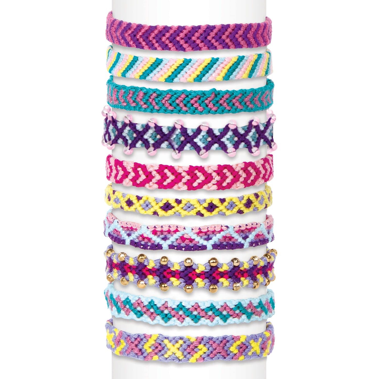 Make It Real Friendship Bracelet Maker Kit - Craft Up to 20 Stylish Bracelets with 100 Beads & Threads - Fun DIY Jewelry Set for Girls & Tweens