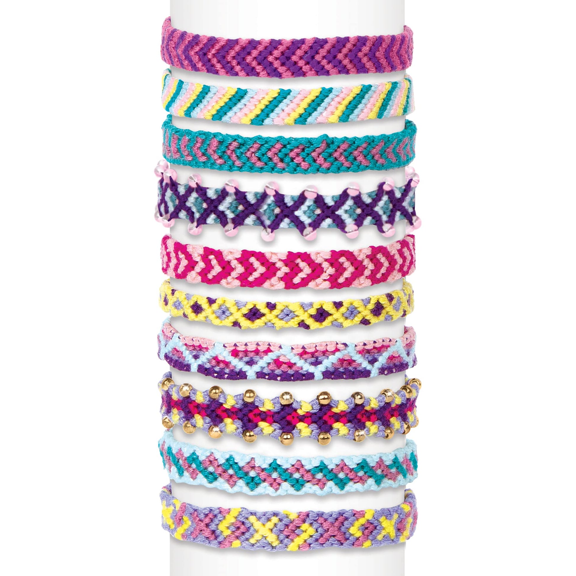 Make It Real Friendship Bracelet Maker Kit - Craft Up to 20 Stylish Bracelets with 100 Beads & Threads - Fun DIY Jewelry Set for Girls & Tweens