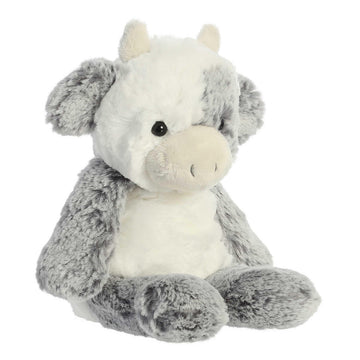 Aurora® Snuggly Sweet & Softer™ Cow Stuffed Animal - Comforting Companion - Imaginative Play - White 6.5 Inches