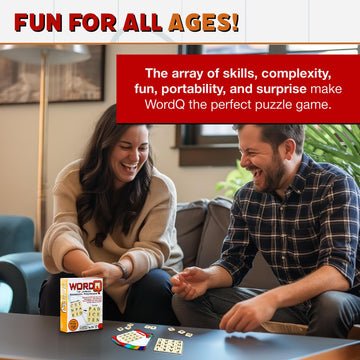 Continuum Games Word Q - Jumbled Crossword Puzzle Game with 40 Challenges - Brain Teaser Word Game for Kids & Adults, Solo Play, Educational Gift