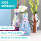 MindWare Paint Your Own Porcelain Vases Kit for Kids Ages 8+, 3 Ceramic Vases, 12 Paints, Brush, Guide, Bake & Display DIY Arts and Crafts Gift Set