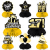 Oh S*it I’m 17 Happy 17th Birthday Honeycomb Centerpieces Balloons Confetti Theme Table Toppers Hello 17 Table Decorations Funny Birthday Decor