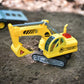 Maxx Action 17’’ Vehicle Transport with Excavator - Bright Lights and Construction Sounds | Friction Powered Trailer | 3 Piece Toy Playset for Kids |