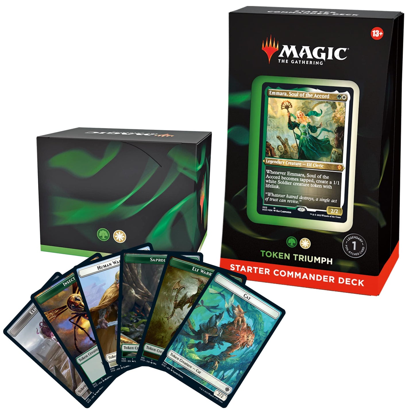 Magic: The Gathering Starter Commander Deck - Token Triumph (Green-White) | Ready-to-Play Deck for Beginners and Fans | Ages 13+ | Collectible Card