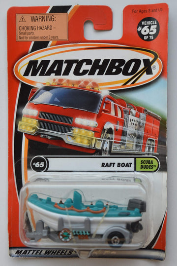Matchbox Scuba Dudes, White/Blue RAFT Boat #65 of 75