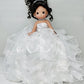 KINNEX COLLECTIONS SINCE 1997 17" Quinceañera Centerpiece Doll - Ruffled Gown, Mis Quince Años Table Decoration & Keepsake ARC8421-1R (White)