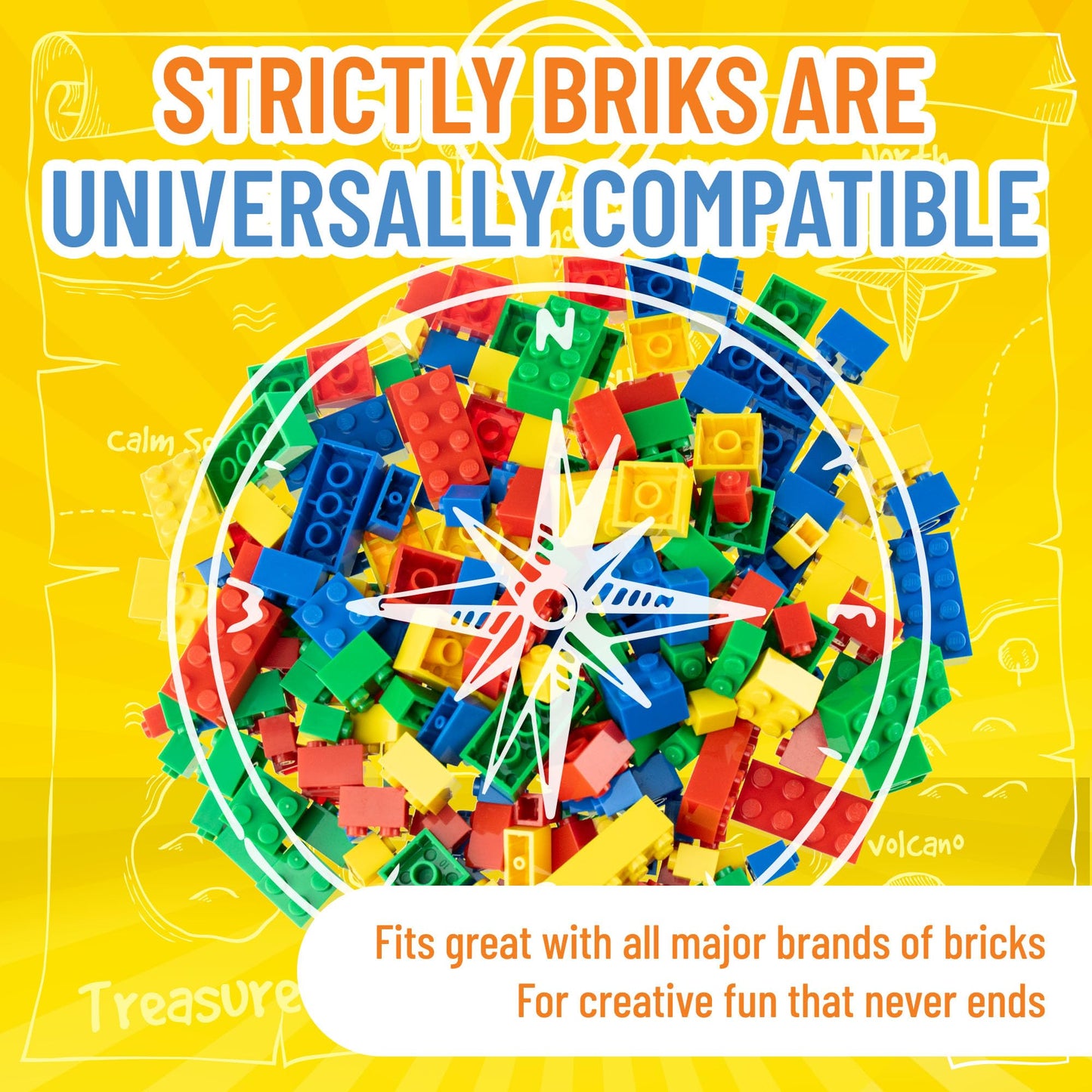 Strictly Briks Building Blocks Starter Kit - Kid Building Toy for Creative Play - Stackable Block Set for Hand-Eye Coordination - Compatible with LEGO