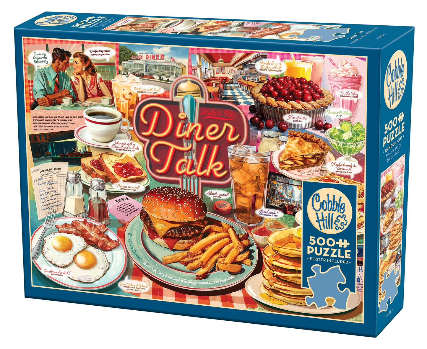 Cobble Hill 500 Piece Puzzle - Diner Talk - Sample Poster Included
