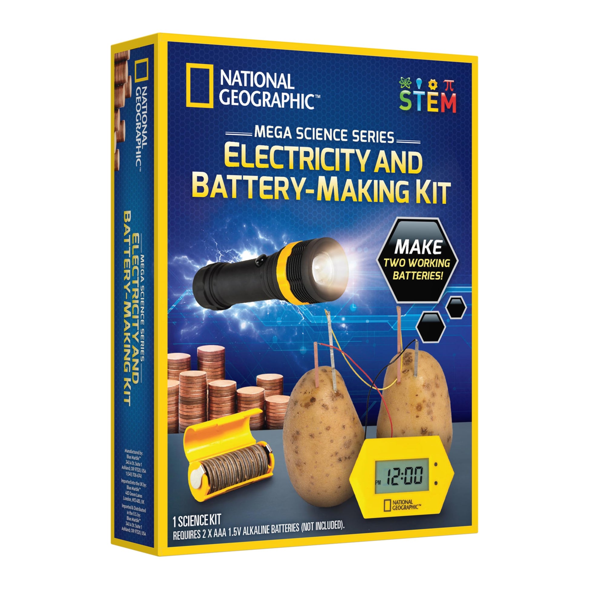 National Geographic Battery Making Science Kit with 2 STEM Projects