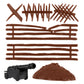 BMC CTS Redoubt Position & Naval Cannon - 12pc Brown Plastic Army Men Playset