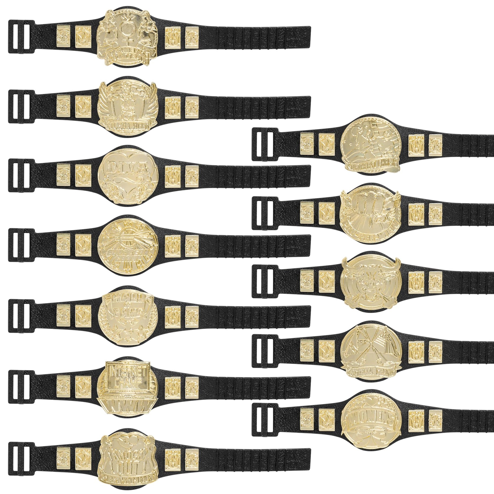 Set of 12 Wrestling Action Figure Championship Belts for Wrestling Action Figures [Series 2]