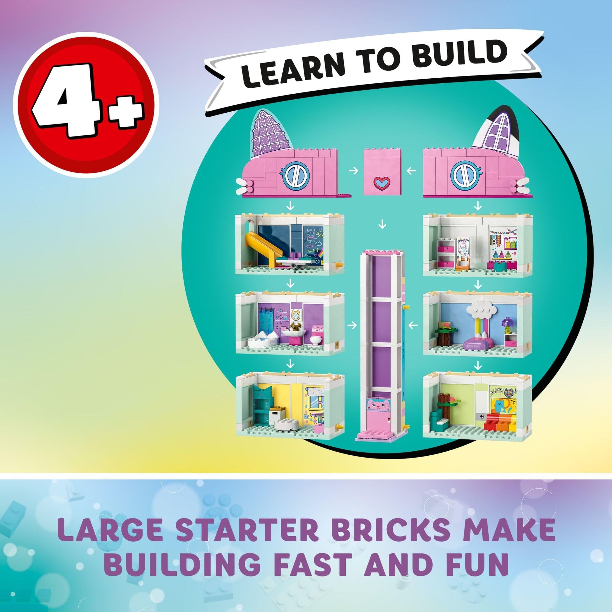 LEGO Gabby's Dollhouse Building Toy - Pretend Play Toy Figures & Playsets for Girls & Boys, Ages 4+ Years - Gift for Birthdays - 8 Room Dollhouse W/ 4