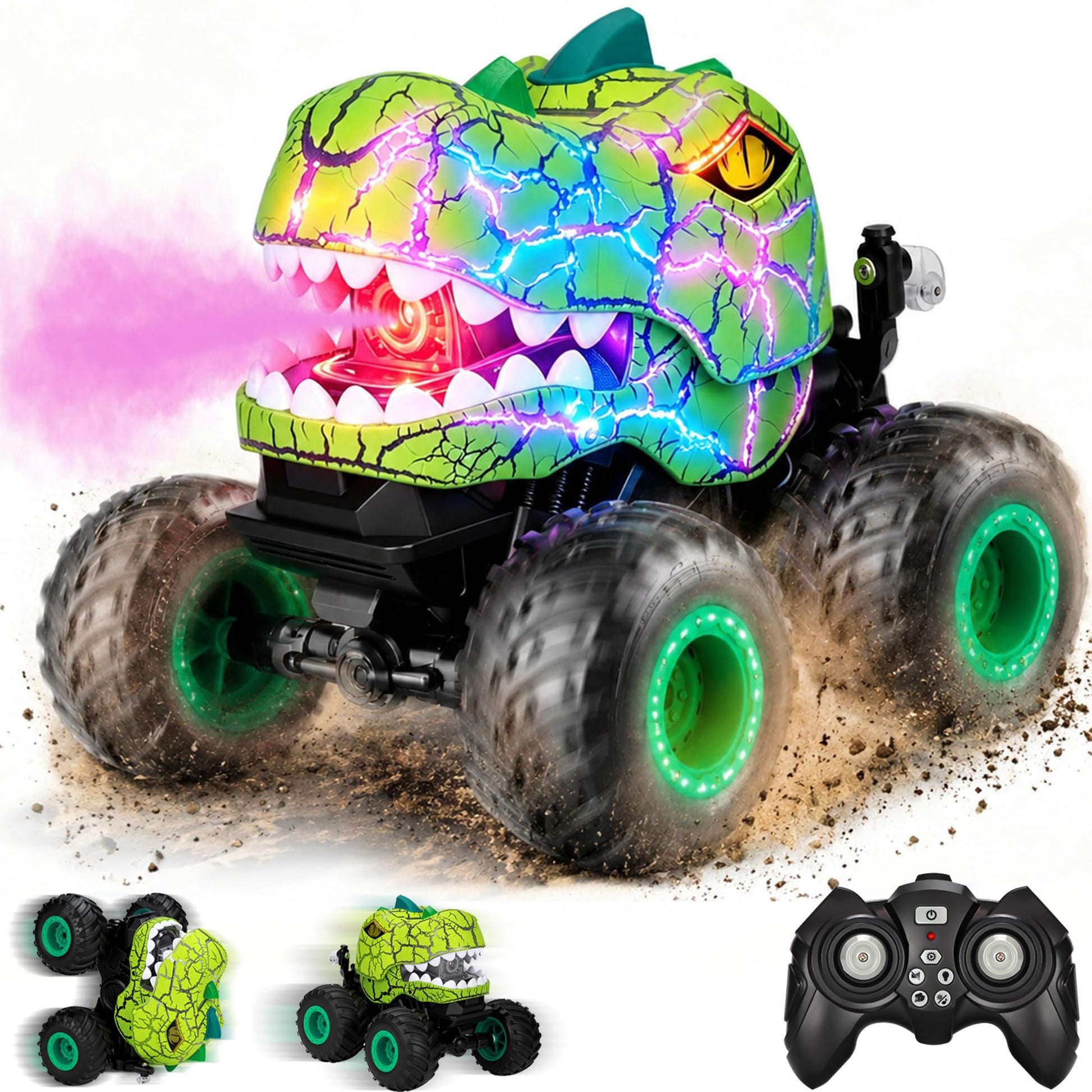 BlingCnsy Remote Control Monster Truck Toys, Dinosaur RC Car Monster Trucks