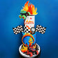 Truck Cake Toppers Truck Cake Decorations Flame Blaze Wheel Race Car Cake Toppers for Truck Themed Racing Car Decorations Supplies (Truck)