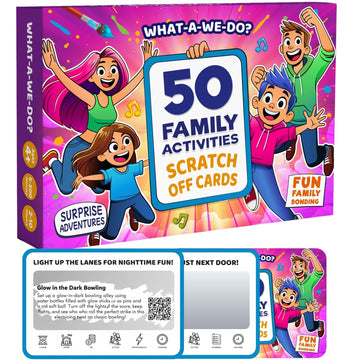 50 Family Activities - Adventure Scratch Off Cards for Family Nights - Fun Conversation Cards - Gift for Families - Game Night Gift Basket Idea
